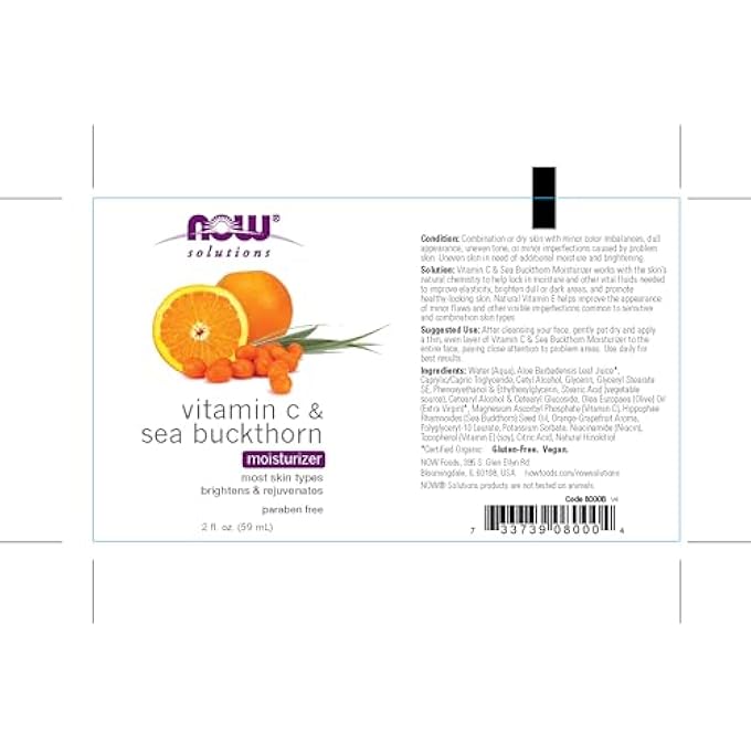 now FOODS VITAMIN C & SEA BUCKTHORN MOISTURIZER 59ML 2 FL OZ - Image 2